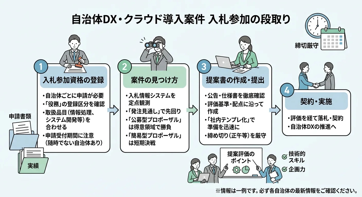 自治体DX・クラウド案件の参加準備から提案提出までの流れ