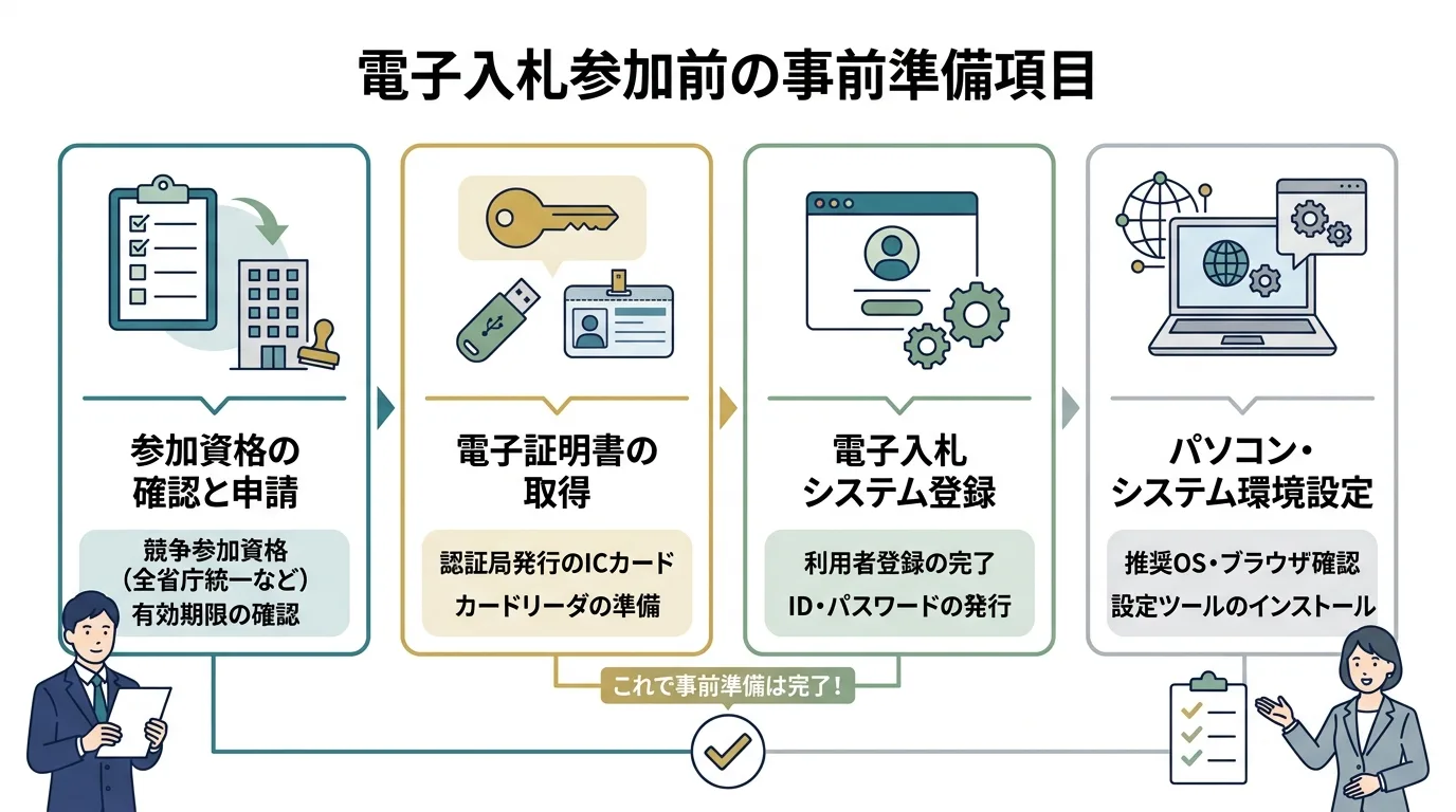 電子入札の参加前に確認したい準備事項のチェックリスト