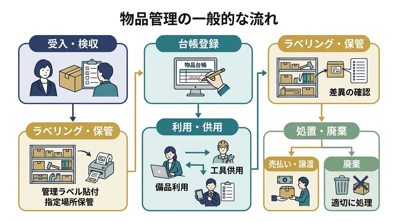 物品管理の基本フローを示す図