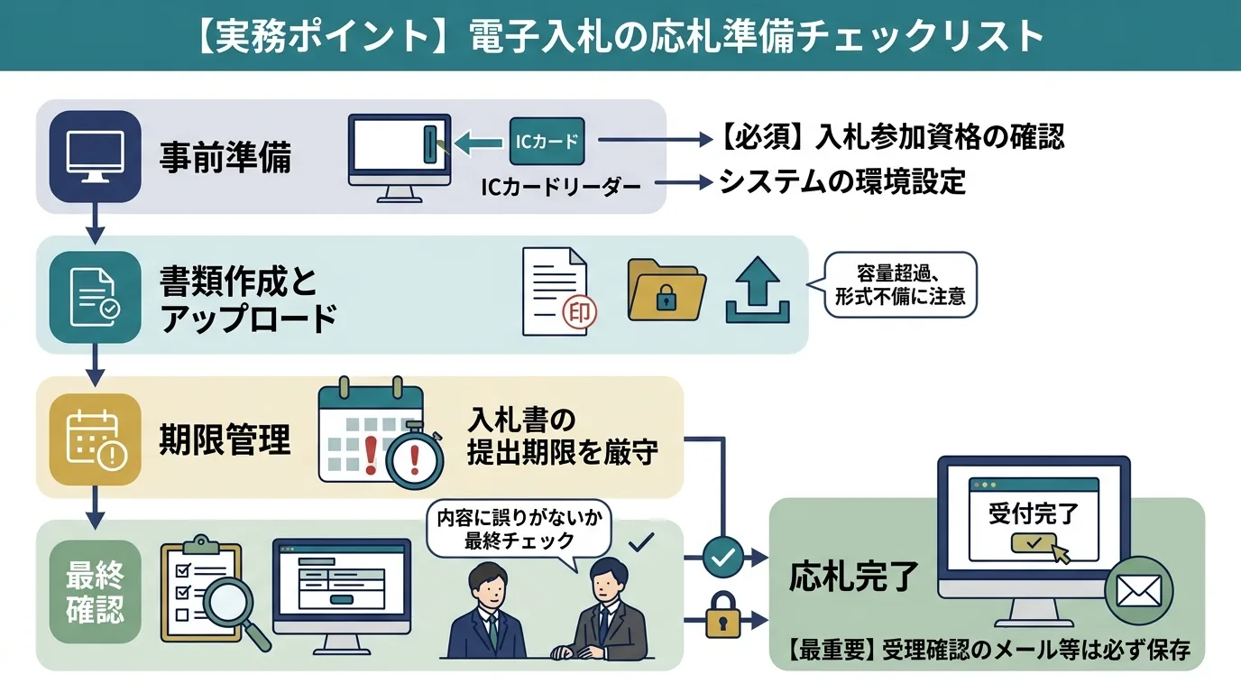 電子入札での事前準備と送信確認のチェックリスト
