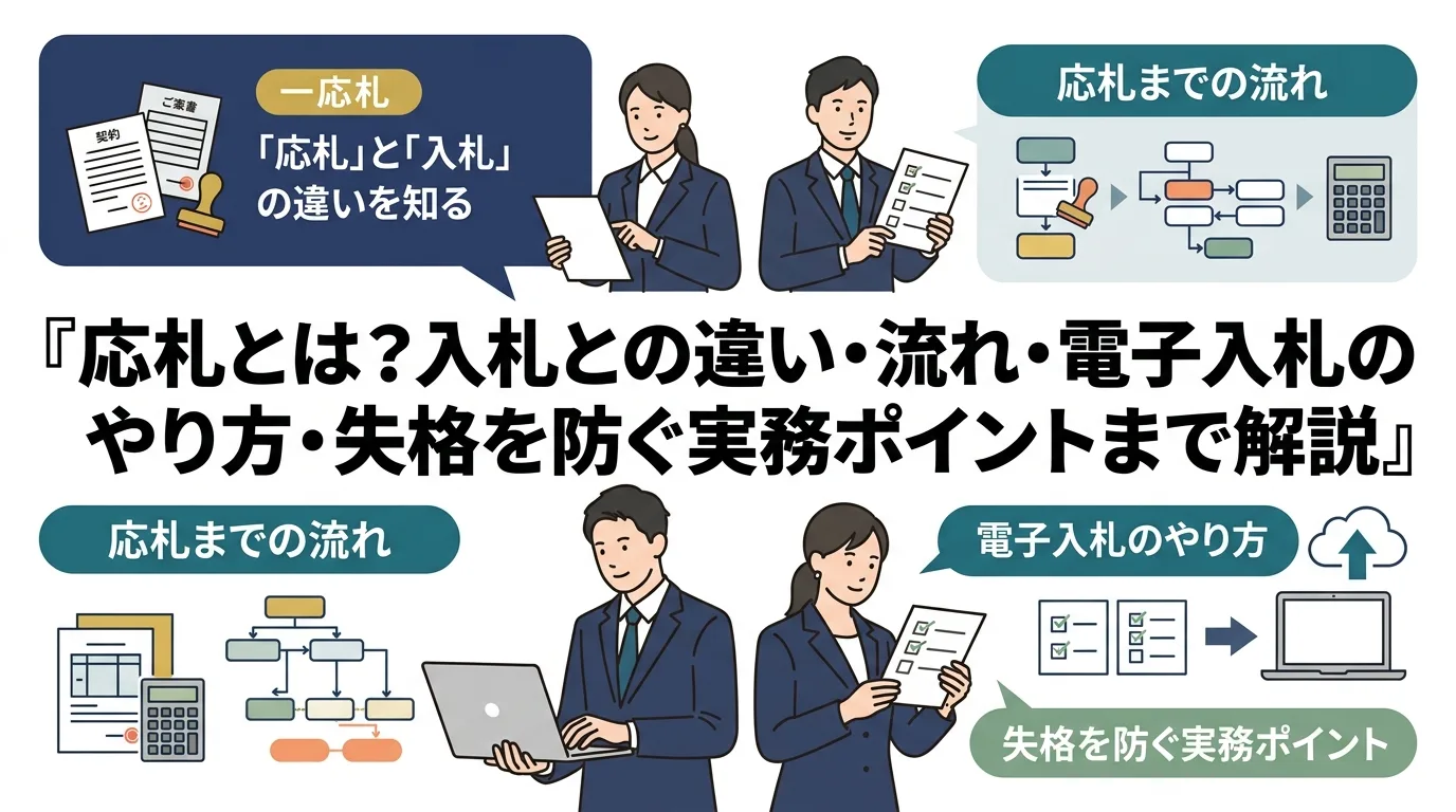 応札とは?入札との違い・流れ・電子入札のやり方・失格を防ぐ実務ポイントまで解説
